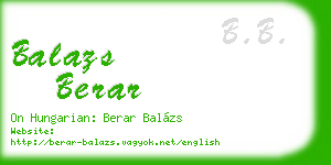 balazs berar business card